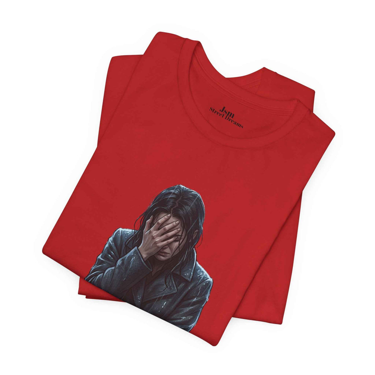 Funny 'Shit Happends' Graphic Tee — Sadface Photo Front, Bold Back Print - JSM-Street Dreams