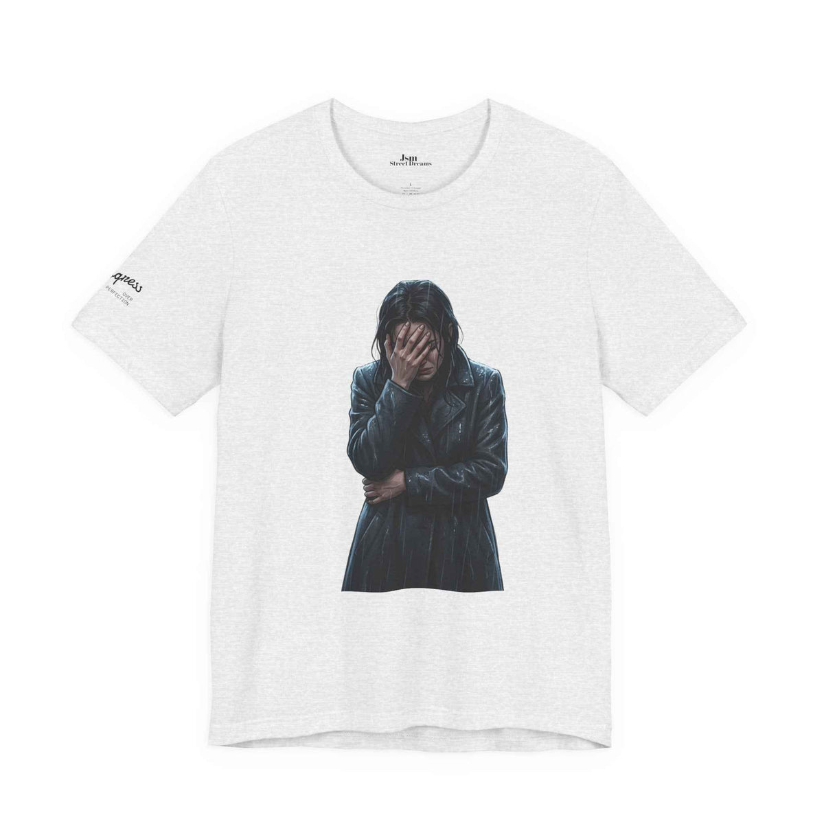 Funny 'Shit Happends' Graphic Tee — Sadface Photo Front, Bold Back Print - JSM-Street Dreams