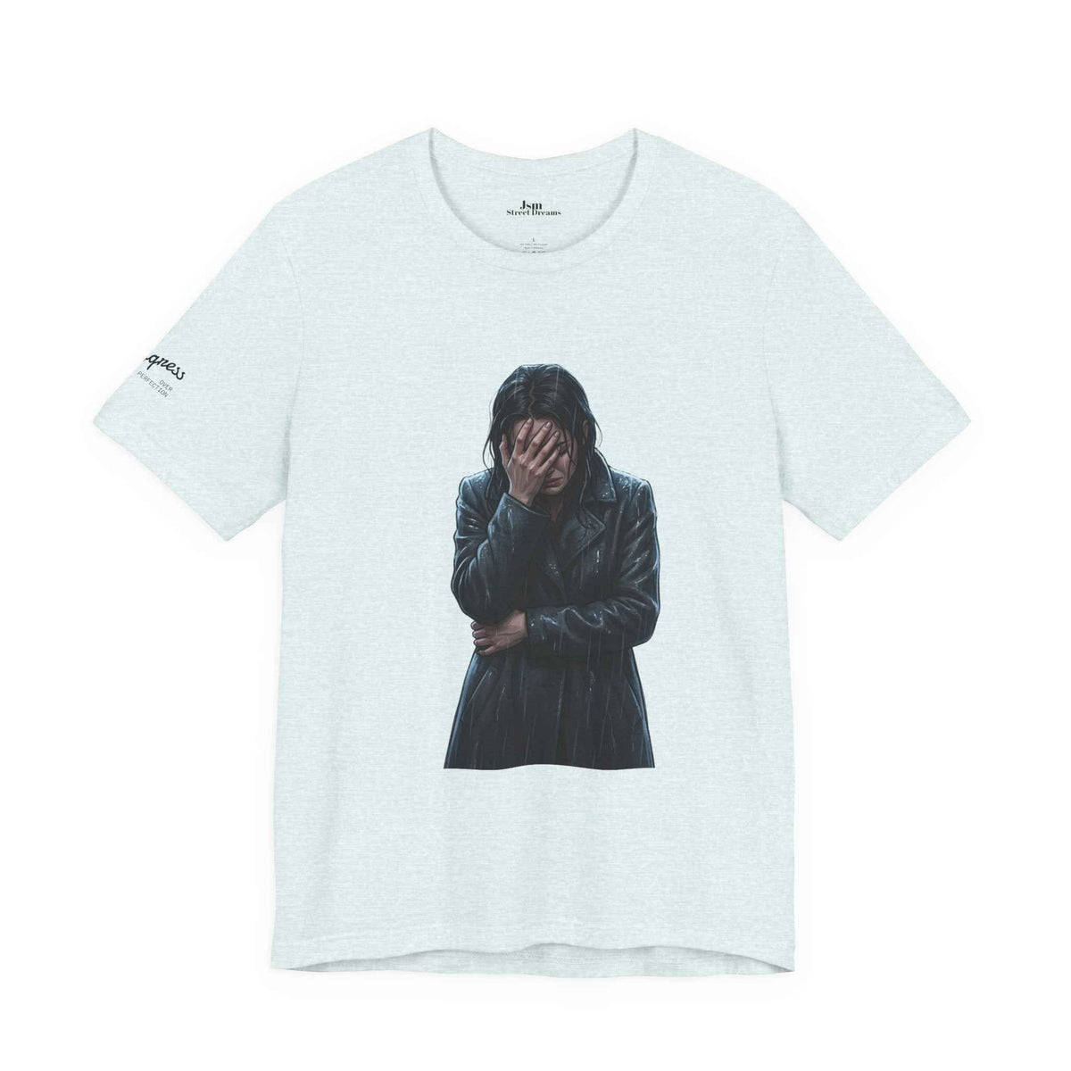 Funny 'Shit Happends' Graphic Tee — Sadface Photo Front, Bold Back Print - JSM-Street Dreams