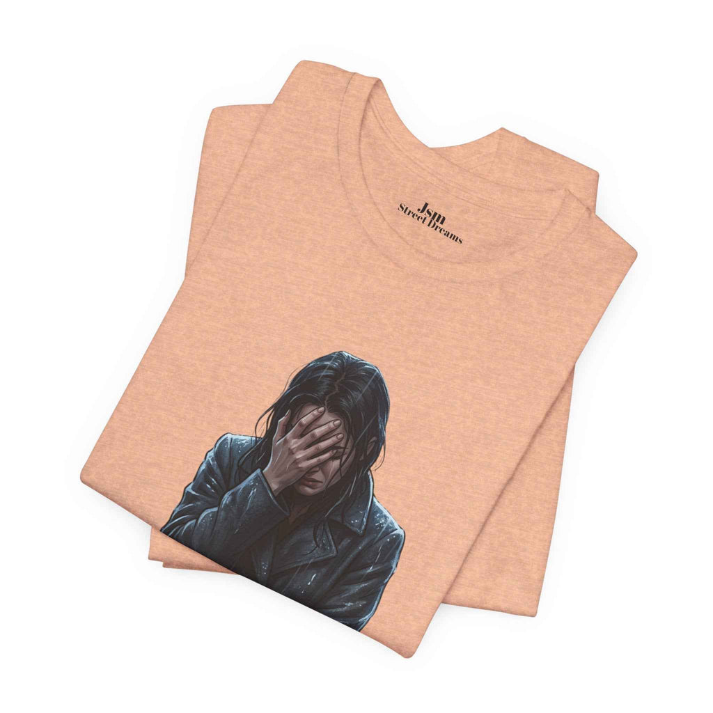 Funny 'Shit Happends' Graphic Tee — Sadface Photo Front, Bold Back Print - JSM-Street Dreams