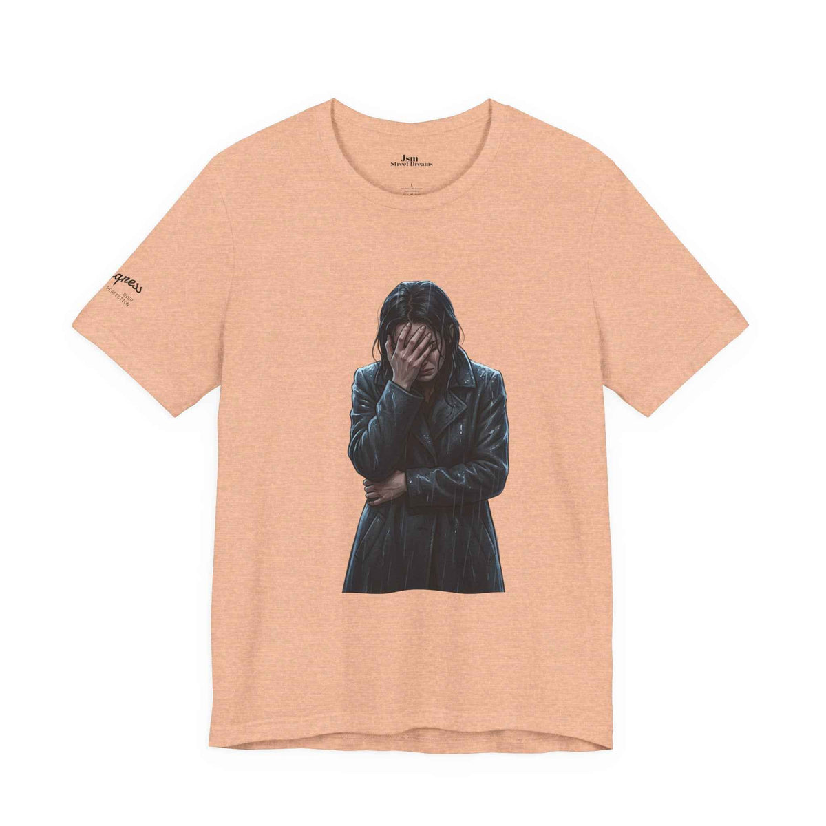 Funny 'Shit Happends' Graphic Tee — Sadface Photo Front, Bold Back Print - JSM-Street Dreams