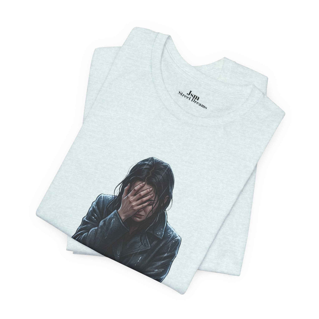 Funny 'Shit Happends' Graphic Tee — Sadface Photo Front, Bold Back Print - JSM-Street Dreams