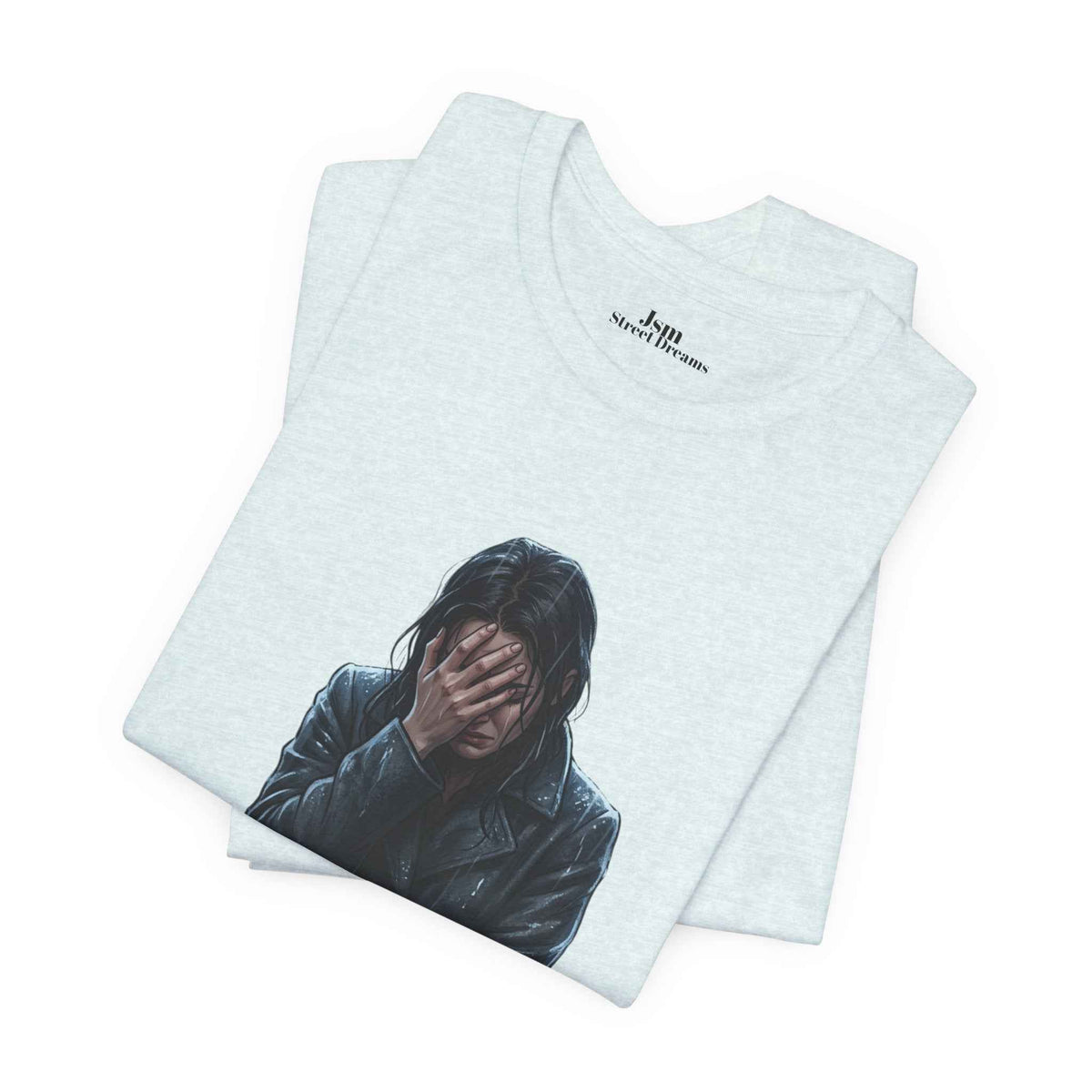 Funny 'Shit Happends' Graphic Tee — Sadface Photo Front, Bold Back Print - JSM-Street Dreams