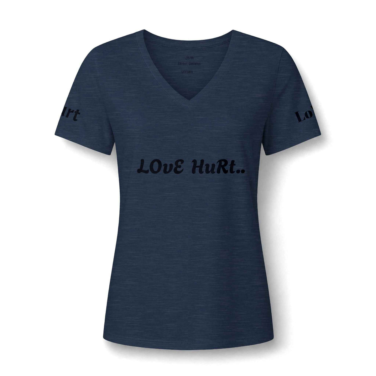 Love Hurt V-Neck Tee — Women's Casual Graphic Shirt - JSM-Street Dreams