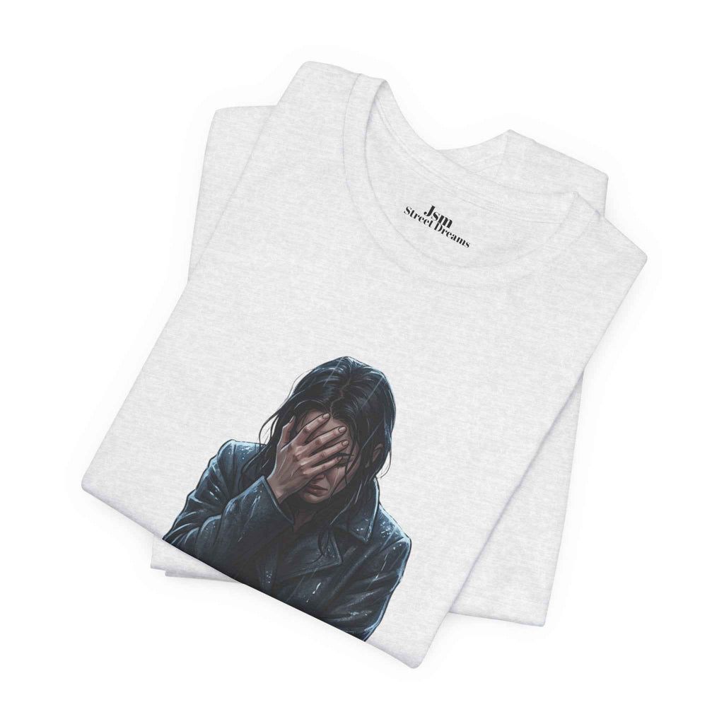 Funny 'Shit Happends' Graphic Tee — Sadface Photo Front, Bold Back Print - JSM-Street Dreams