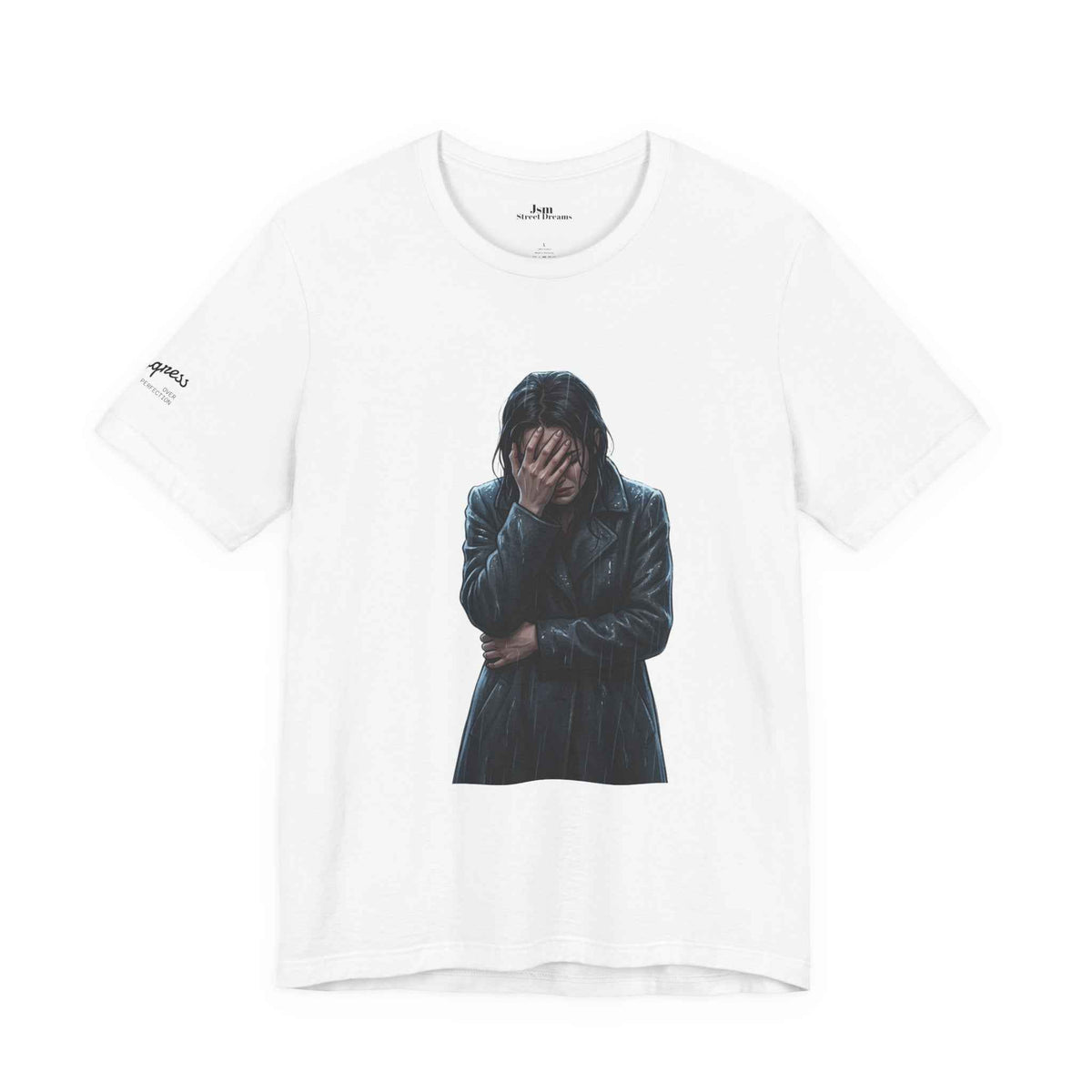 Funny 'Shit Happends' Graphic Tee — Sadface Photo Front, Bold Back Print - JSM-Street Dreams