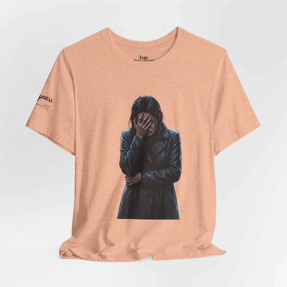 Funny 'Shit Happends' Graphic Tee — Sadface Photo Front, Bold Back Print - JSM-Street Dreams