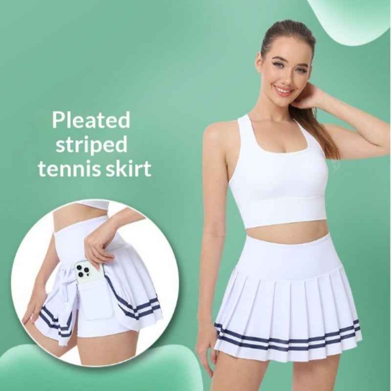 Women’s Pleated Tennis Skirt with Built-In Shorts - JSM-Street Dreams