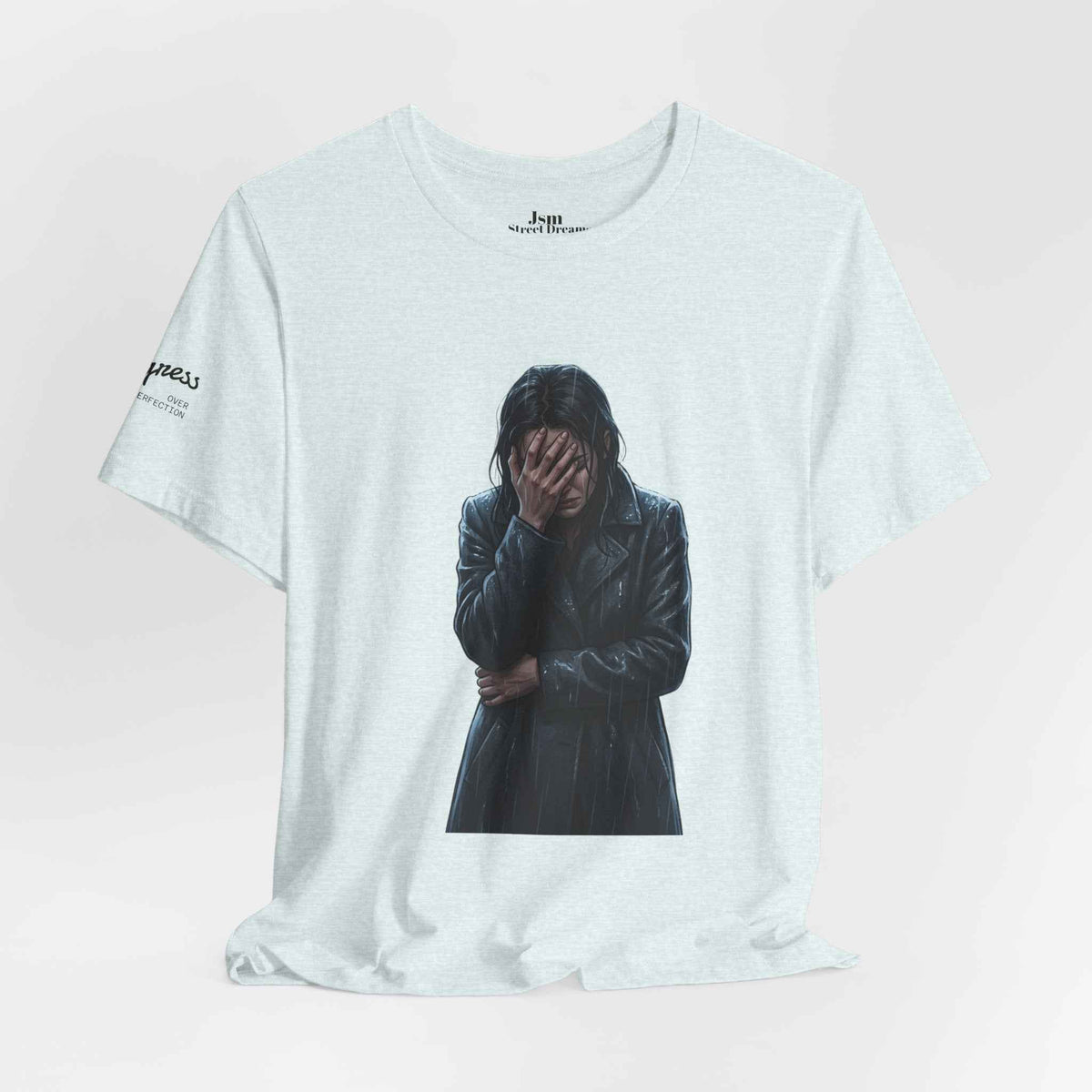 Funny 'Shit Happends' Graphic Tee — Sadface Photo Front, Bold Back Print - JSM-Street Dreams