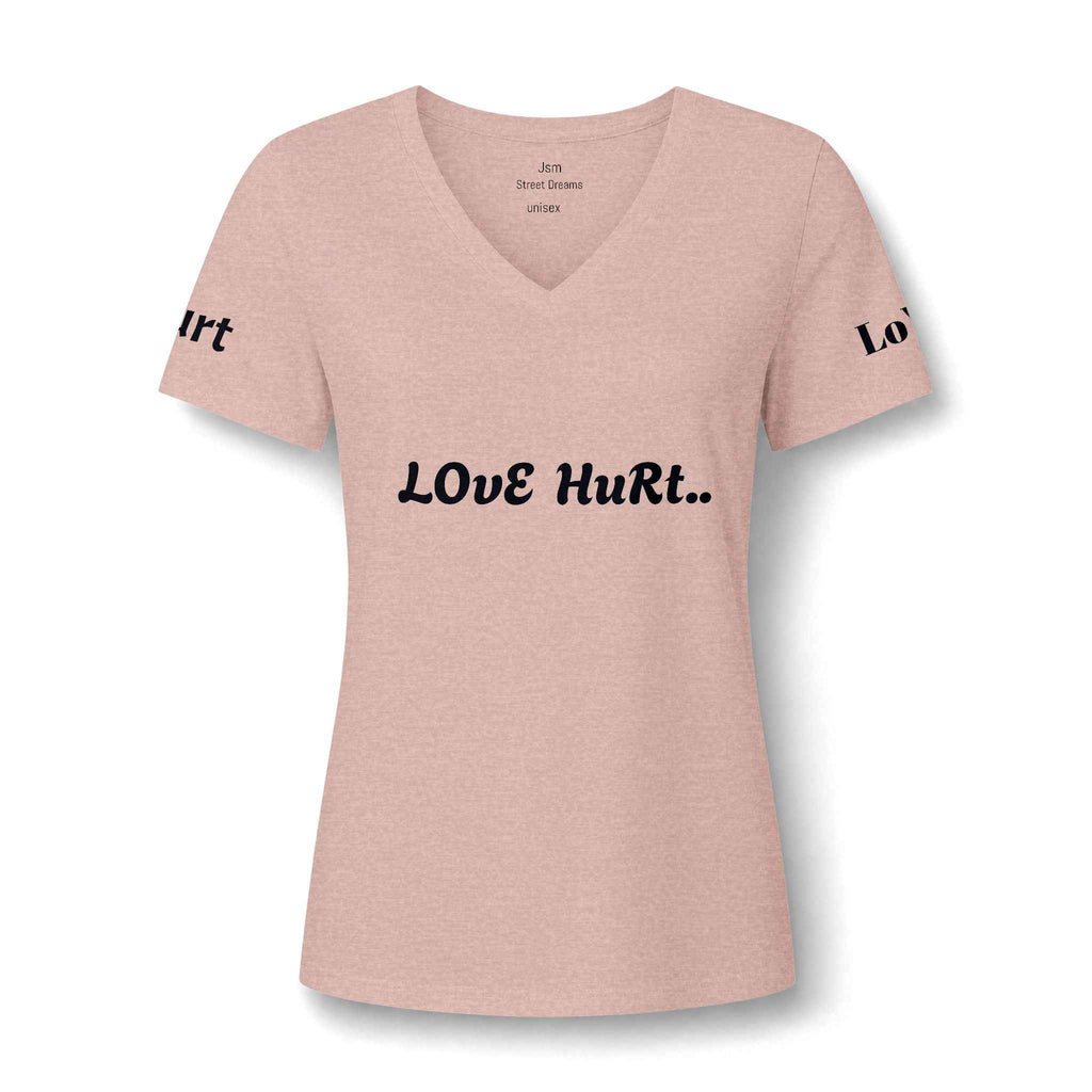 Love Hurt V-Neck Tee — Women's Casual Graphic Shirt - JSM-Street Dreams