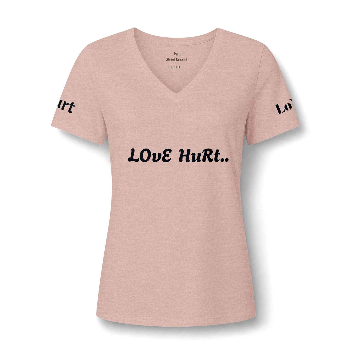 Love Hurt V-Neck Tee — Women's Casual Graphic Shirt - JSM-Street Dreams